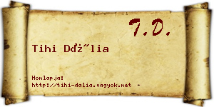 Tihi Dália névjegykártya